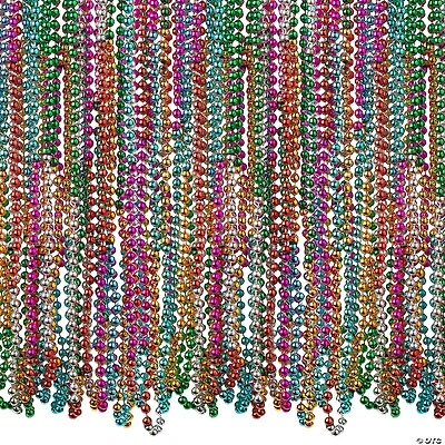 Bulk 48 Pc. Rainbow Mardi Gras Bead Necklaces