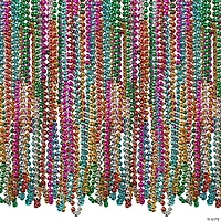 Bulk 48 Pc. Rainbow Mardi Gras Bead Necklaces