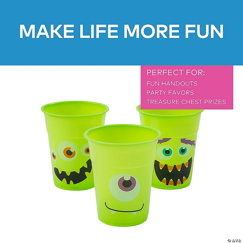 Bulk  50 Ct. Halloween Monster BPA-Free Plastic Cups