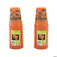 Bulk  50 Ct. Happy Halloween Pumpkin & Bats Plastic Cups