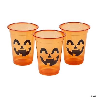 Bulk 50 Ct. Jack-O’-Lantern Disposable Plastic Cups - 16 oz.