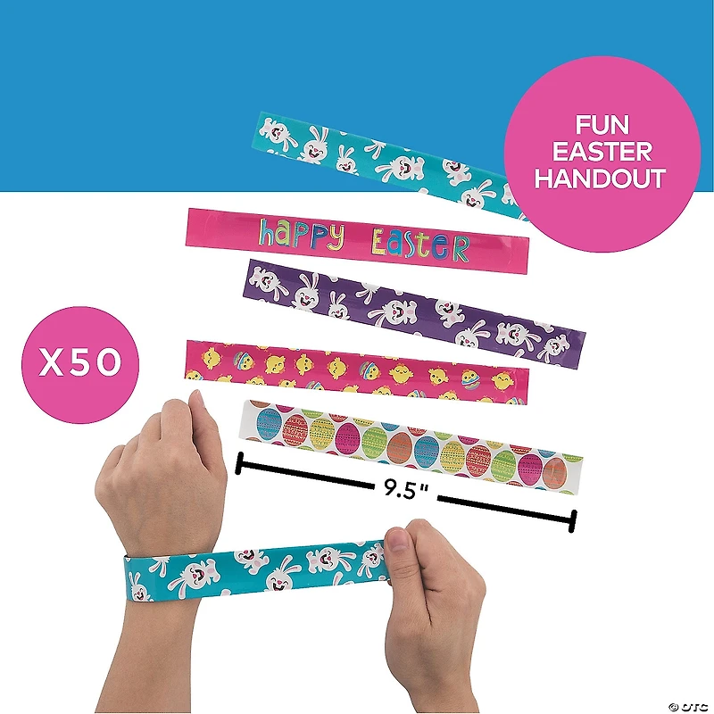Bulk 50 Pc. Happy Easter Slap Bracelet Assortment