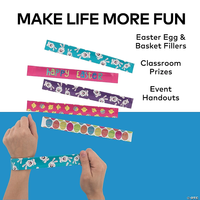 Bulk 50 Pc. Happy Easter Slap Bracelet Assortment