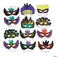Bulk 50 Pc. Masquerade Feather Mask Assortment