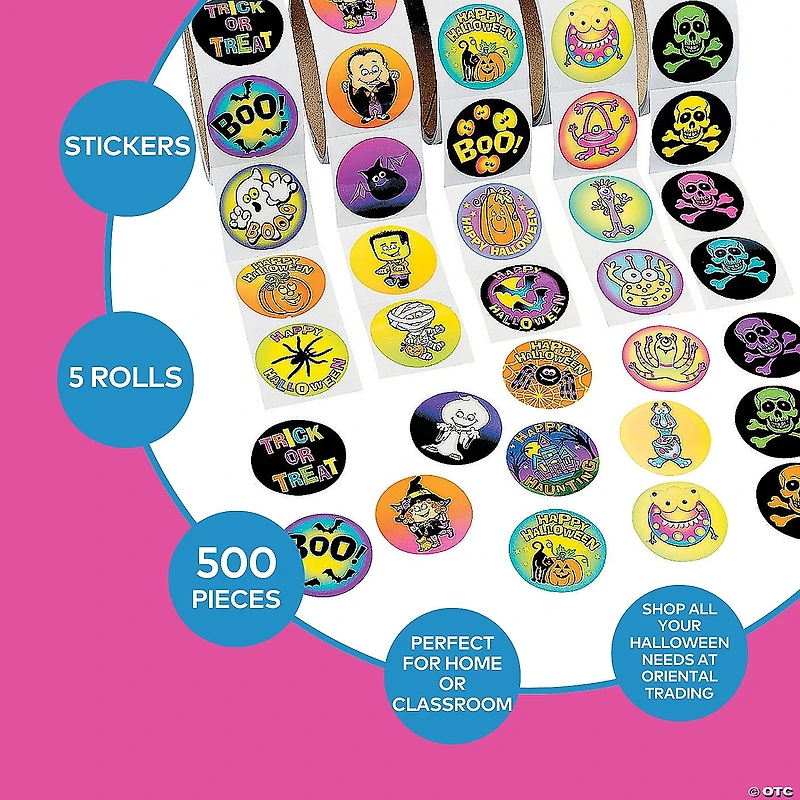 Bulk 500 Pc. Halloween Roll Sticker Assortment