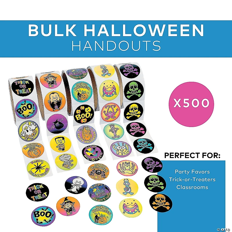 Bulk 500 Pc. Halloween Roll Sticker Assortment