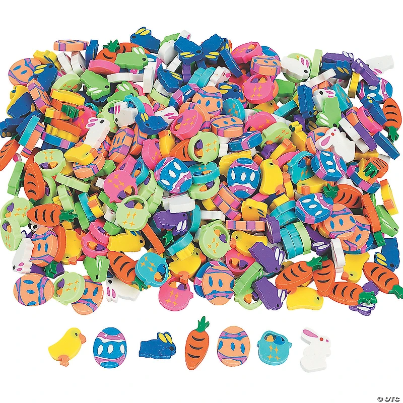 Bulk 500 Pc. Mini Easter Eraser Assortment