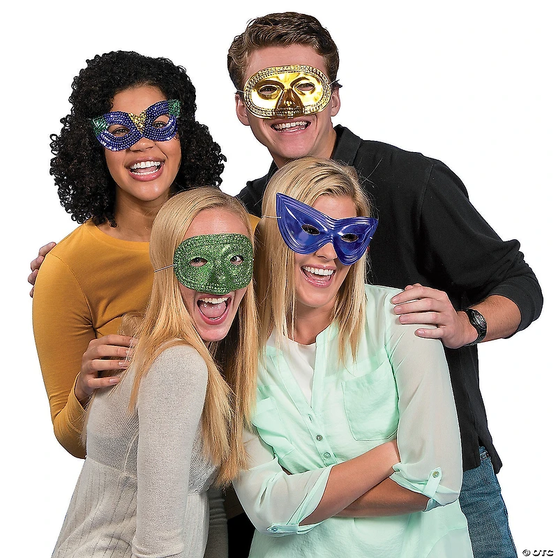 Bulk 60 Pc. Colorful Mardi Gras Mask Assortment