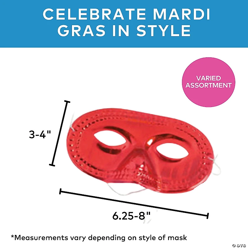 Bulk 60 Pc. Colorful Mardi Gras Mask Assortment