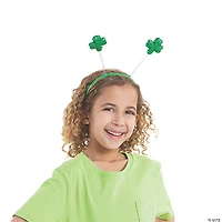 Bulk 60 Pc. St. Patrick's Day Green Glitter Shamrock Head Boppers