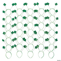 Bulk 60 Pc. St. Patrick's Day Green Glitter Shamrock Head Boppers