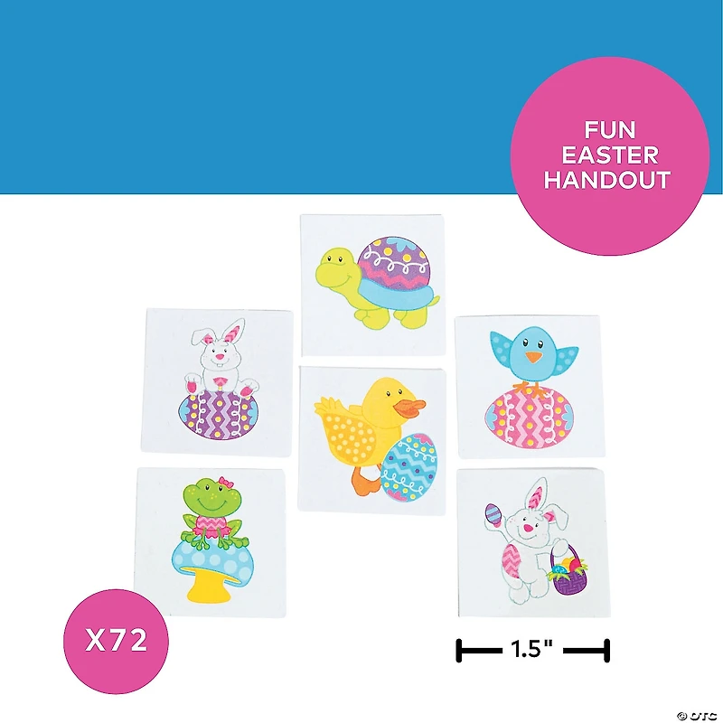 Bulk 72 Pc. Easter Character Temporary Tattoos