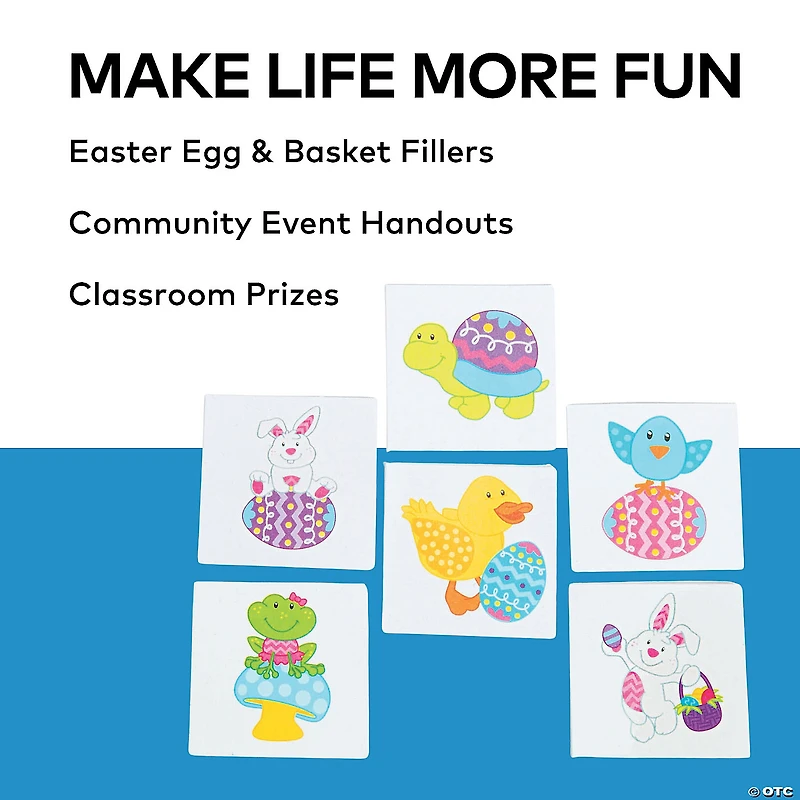 Bulk 72 Pc. Easter Character Temporary Tattoos