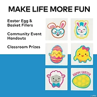 Bulk 72 Pc. Easter Glitter Temporary Tattoos
