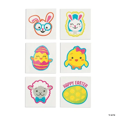 Bulk 72 Pc. Easter Glitter Temporary Tattoos