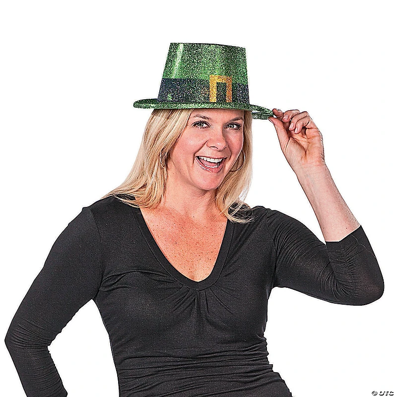 Bulk 72 Pc. Green Glitter Leprechaun Top Hats