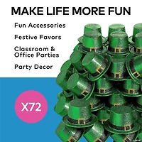 Bulk 72 Pc. Green Glitter Leprechaun Top Hats