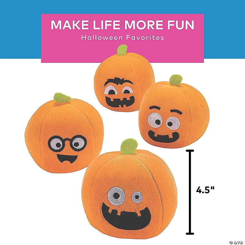 Bulk 72 Pc. Halloween Funny Face Stuffed Pumpkins