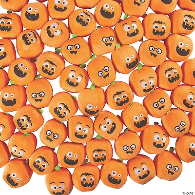 Bulk 72 Pc. Halloween Funny Face Stuffed Pumpkins