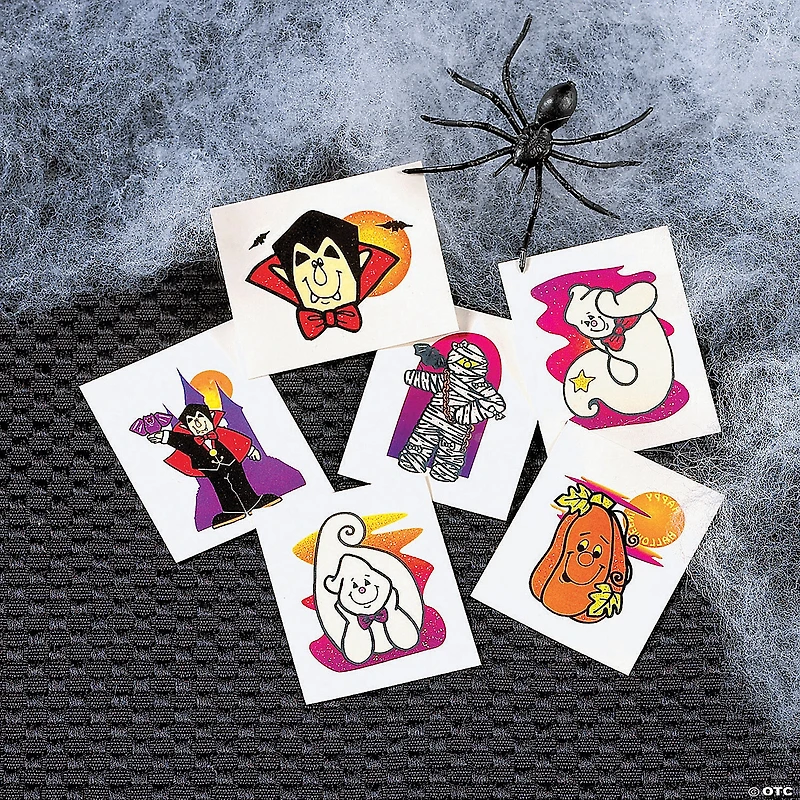 Bulk 72 Pc. Halloween Glitter Temporary Tattoos
