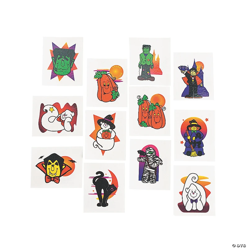 Bulk 72 Pc. Halloween Glitter Temporary Tattoos