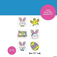 Bulk 72 Pc. Happy Easter Temporary Tattoos