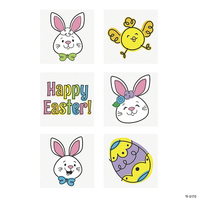 Bulk 72 Pc. Happy Easter Temporary Tattoos