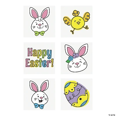 Bulk 72 Pc. Happy Easter Temporary Tattoos