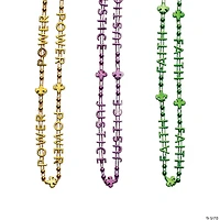 Bulk 72 Pc. Justice, Faith, Power Mardi Gras Bead Necklaces