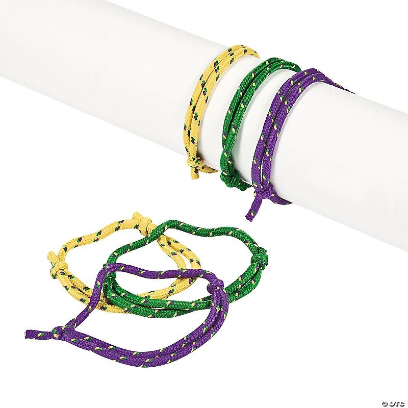 Bulk 72 Pc. Mardi Gras Friendship Rope Bracelets