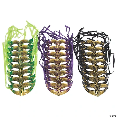 Bulk 72 Pc. Mardi Gras Gold Masks