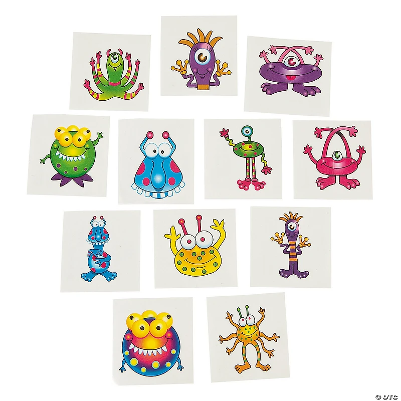 Bulk 72 Pc. Monster Temporary Tattoos