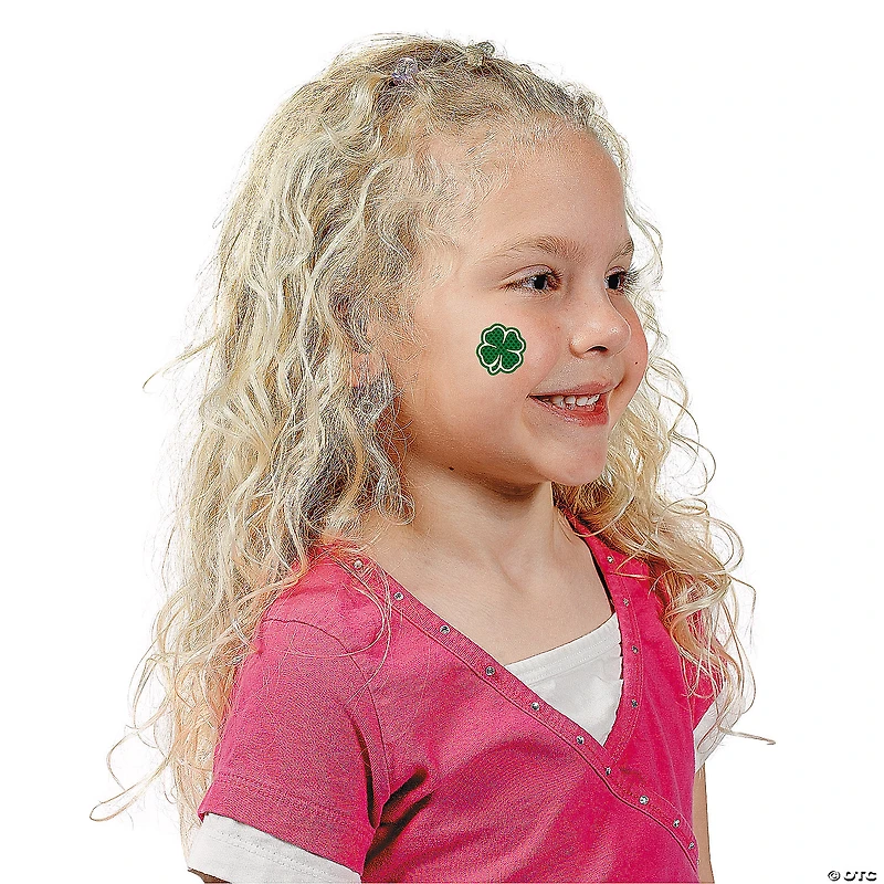 Bulk 72 Pc. St. Patrick's Day Four-Leaf Clover Patterned Tattoos