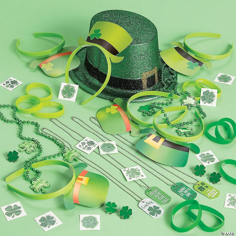 Bulk 72 Pc. St. Patrick's Day Four-Leaf Clover Patterned Tattoos
