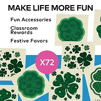 Bulk 72 Pc. St. Patrick's Day Four-Leaf Clover Patterned Tattoos
