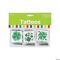 Bulk 72 Pc. St. Patrick's Day Four-Leaf Clover Patterned Tattoos