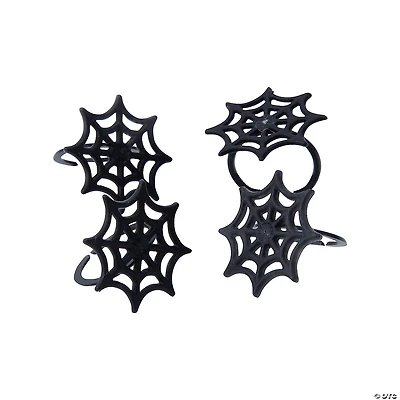 Bulk Black Spider Web Plastic Rings