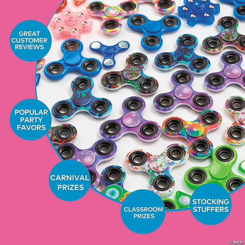 Bulk Fidget Spinner & Fidget Toy Assortment - 96 Pc.