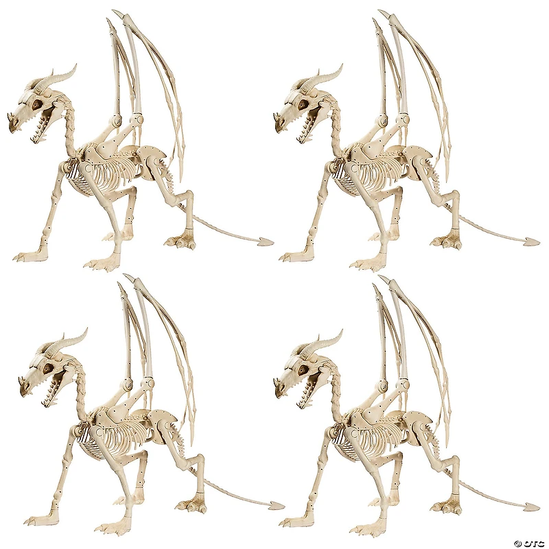 Bulk Halloween Dragon Skeletons - 4 Pc.