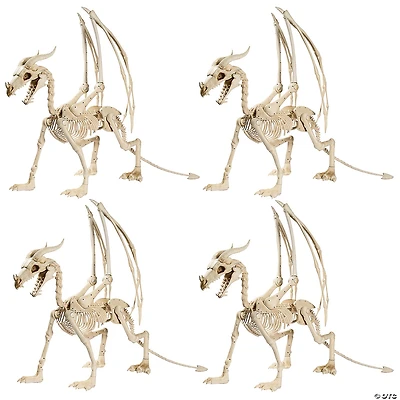 Bulk Halloween Dragon Skeletons - 4 Pc.