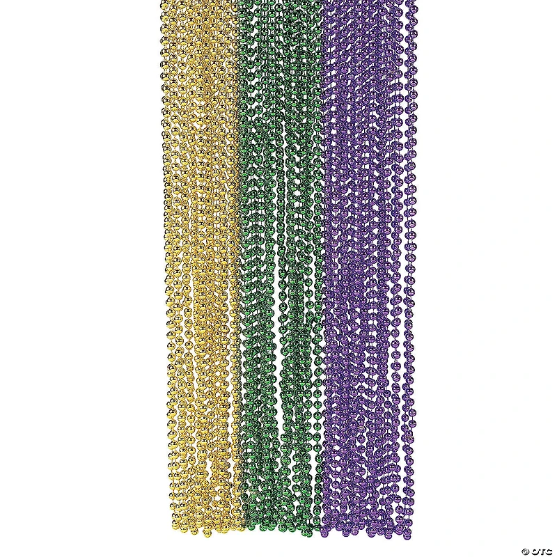 Bulk Metallic Mardi Gras Bead Necklaces