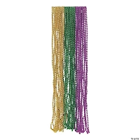 Bulk Metallic Tri-Color Mardi Gras Bead Necklace Assortment