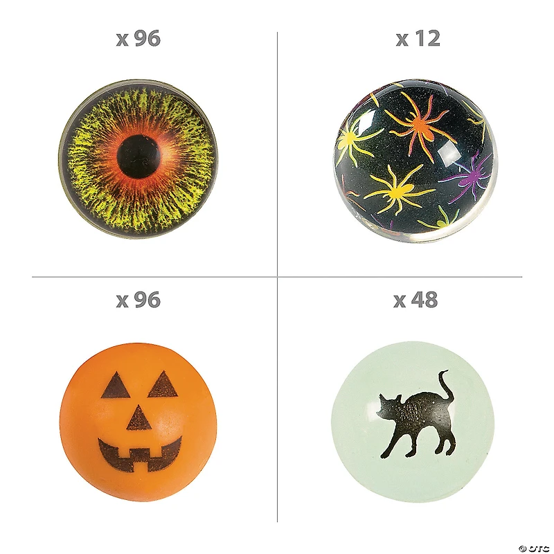 Bulk Mini Halloween Bouncy Ball Assortment