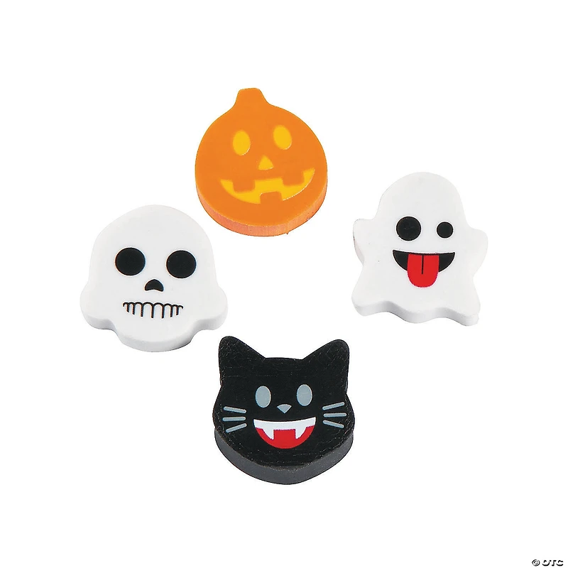 Bulk Mini Halloween Face Emoji Eraser Assortment