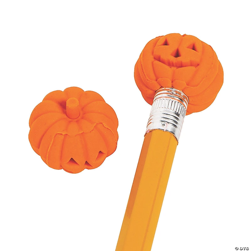 Bulk Pumpkin Eraser Pencil Toppers
