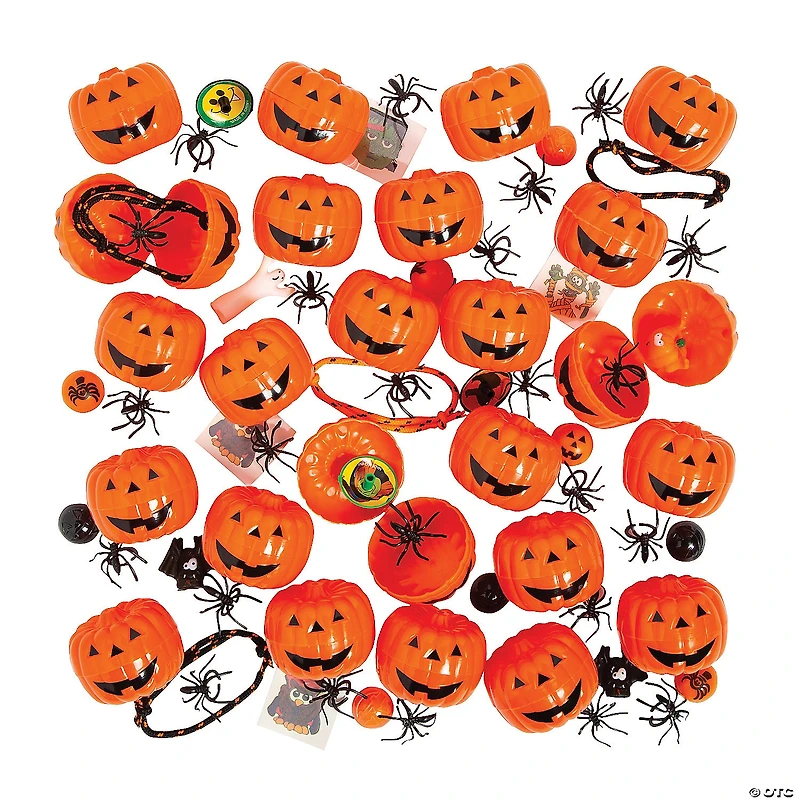 Bulk Toy-Filled Plastic Jack-O’-Lanterns - 144 Pc.