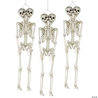 Bulk Two-Headed Life-Size Posable Skeleton Halloween Decorations