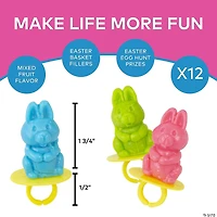 Bunny Ring Lollipops Easter Candy - 12 Pc.