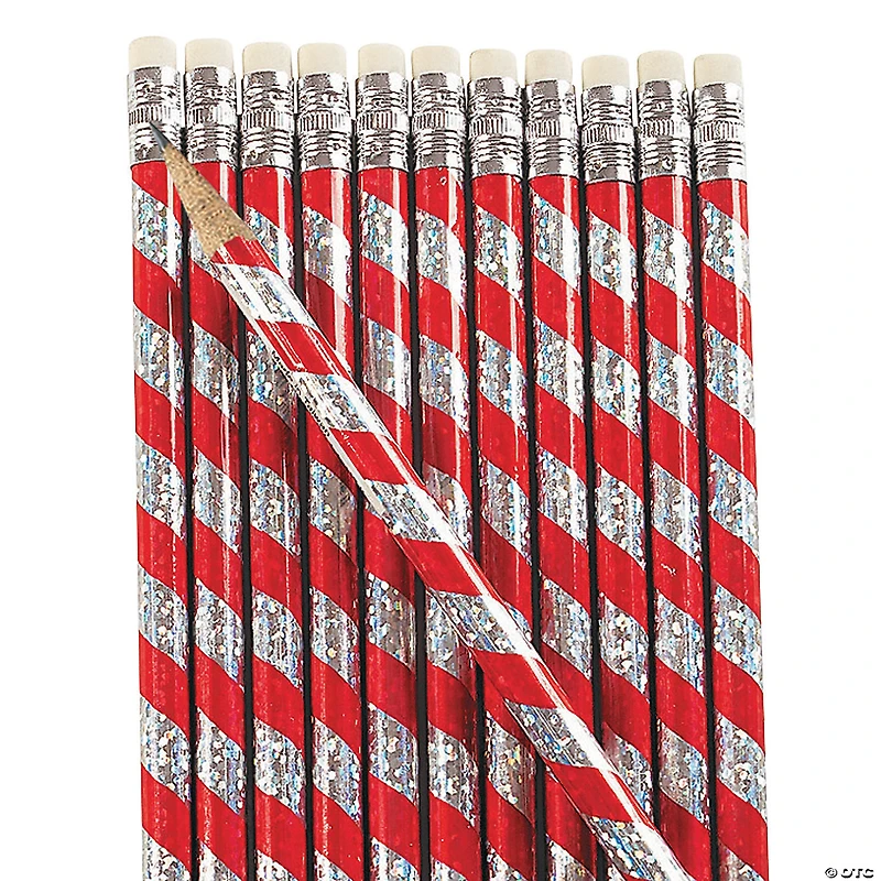 Candy Cane Prism Pencils - 24 Pc.