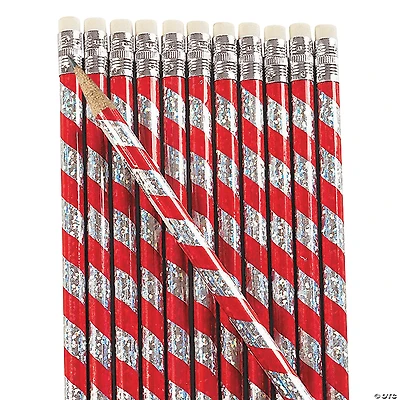 Candy Cane Prism Pencils - 24 Pc.